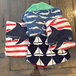 4 Pottery Barn Kids Nautical Towels with hood
